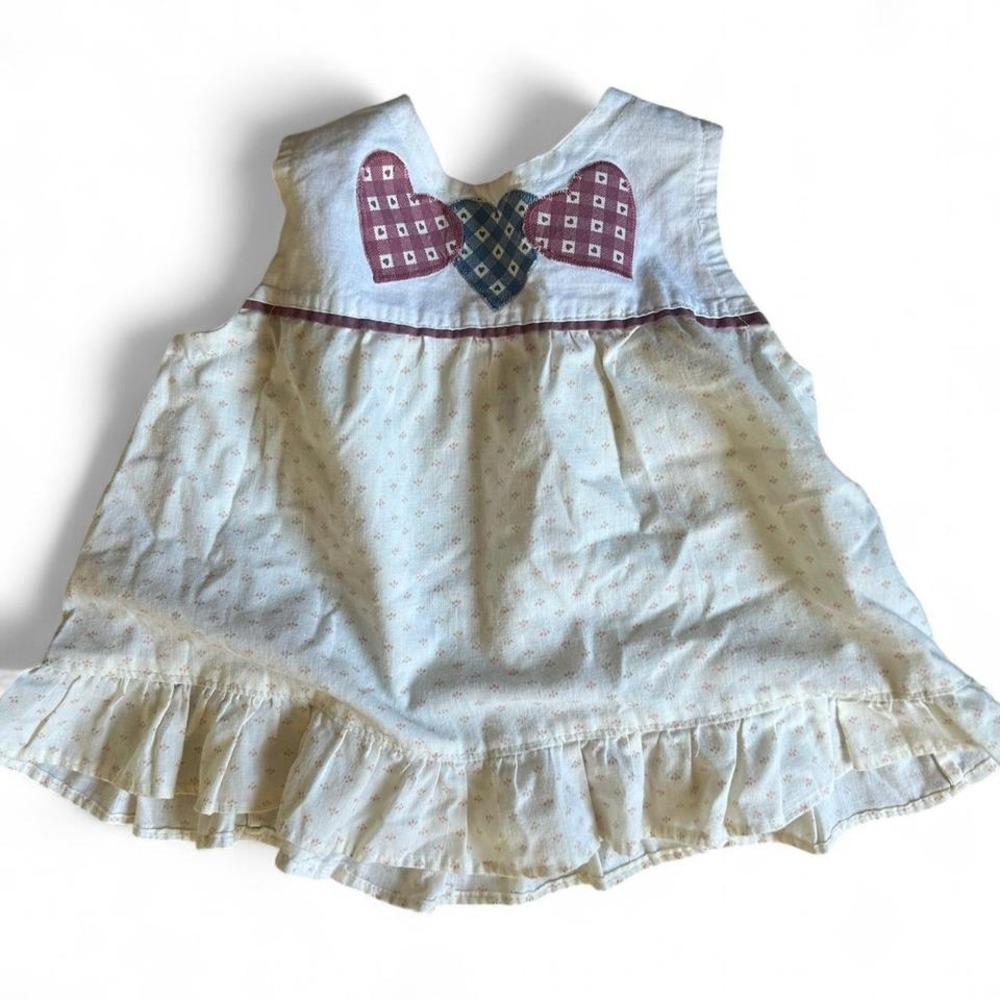 Vintage 80s White/Pink baby dress‎ 3/6m Bows EUC